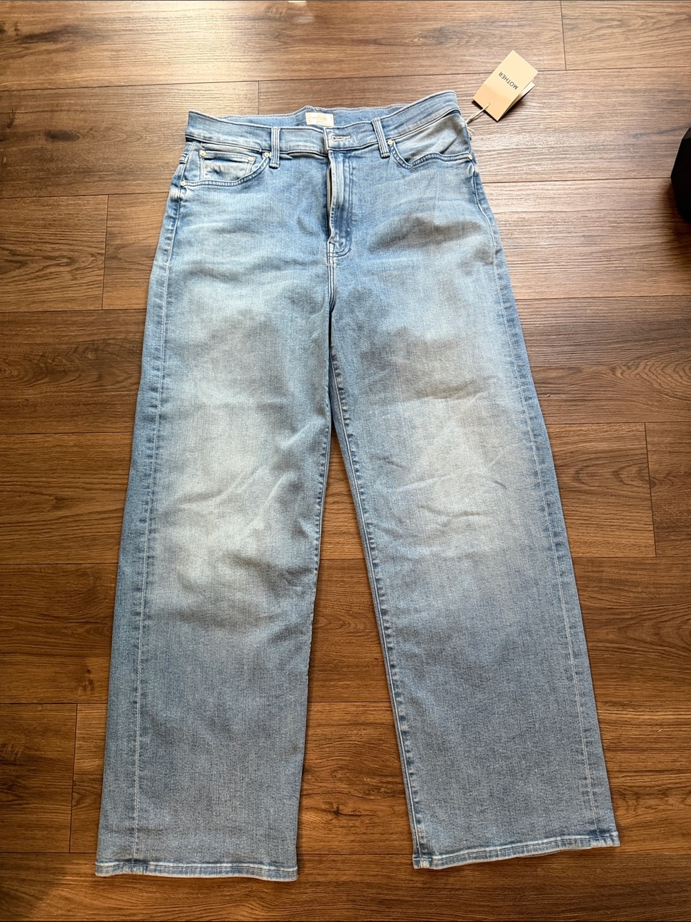 MOTHER Light Blue Wide Leg Jeans